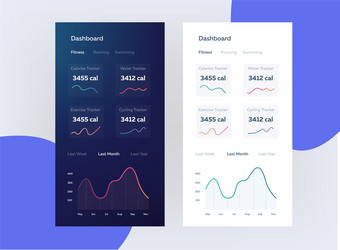 fitness app ui ux design web and mobile vector image