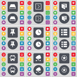 hard drive arrow right wallet pin clock list bus vector image