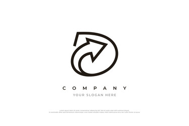 Initial letter d arrow logo design template Vector Image
