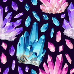 seamless pattern with colorful crystal gems vector image