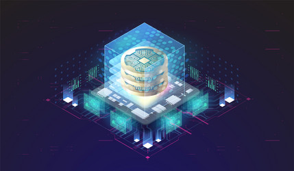 cryptocurrency and blockchain concept data vector image