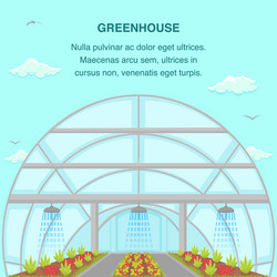 Greenhouse aquaponics system social media banner vector