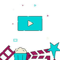 monitor display filled line icon simple vector image