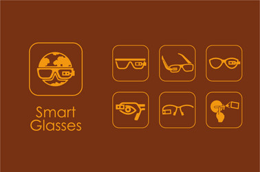 Set of smart glasses simple icons vector