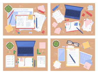 study tablespace flat color set vector image
