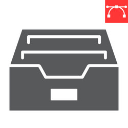 archive glyph icon ui and button storage sign vector image