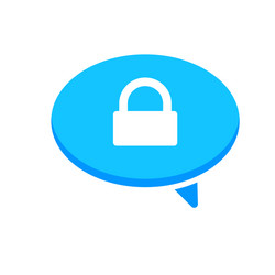 bubble chat dialogue message security shield vector image