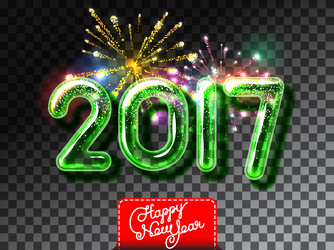 happy new 2017 year firework invitation vector