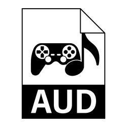 modern flat design of aud file icon for web vector image