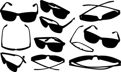 set of different eyeglasses vector