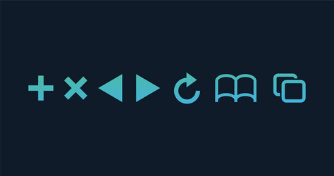 browser icon set add remove next refresh vector image