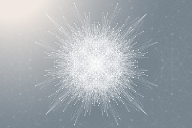 fractal element with connected lines and dots big vector image