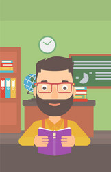 Man reading book vector