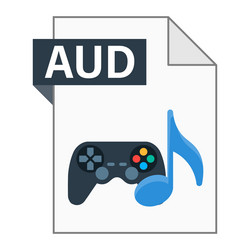 modern flat design of aud file icon for web vector image