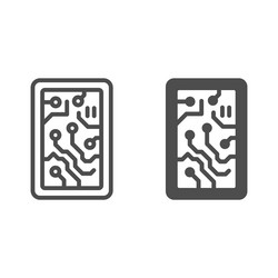 printed circuit board reactangle shape with diode vector image