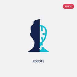 Two color robots icon from artificial vector