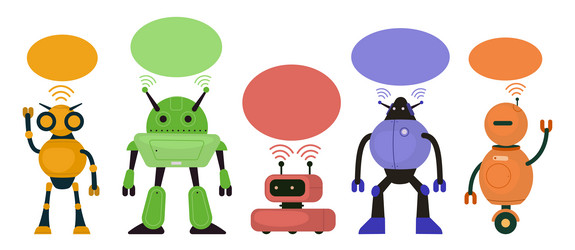 artificial intelligence concept set of robots vector image