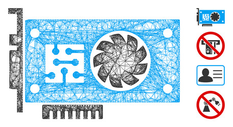 gpu accelerator card web mesh vector image