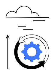 innovative approach to cloud computing with agile vector image