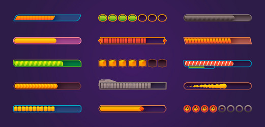 Loading progress bar ui game asset of shiny Vector Image