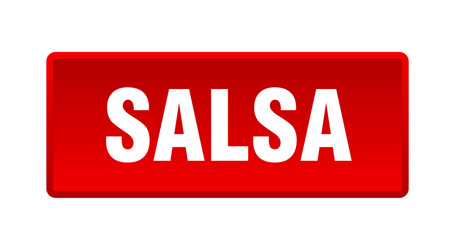 salsa button square red push vector image