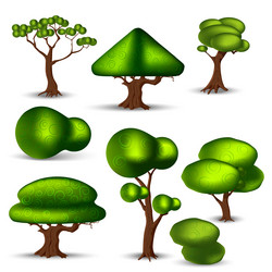 trees with bush hedges for ui game vector image