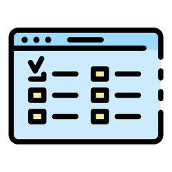 web page window icon color outline vector image