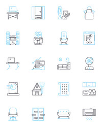 web design linear icons set responsive user vector image