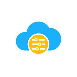 Cloud settings or hosting configuration icon vector