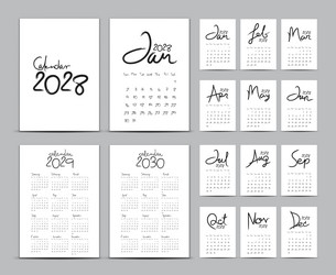 2028 Calendar Simple Vector Images (over 160)