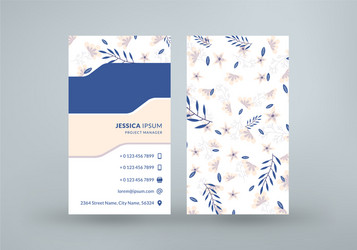 Double-sided vertical business card template vector