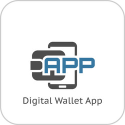 Flat digital wallet app concept vector