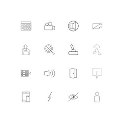 User interface linear thin icons set outlined vector