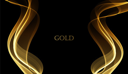 abstract shiny color gold wave design element vector image