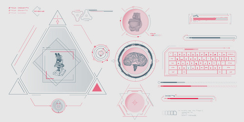data elements for sci-fi interface vector image