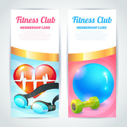 fitness club card design vector