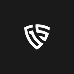 Gs monogram logo with shield shape design template
