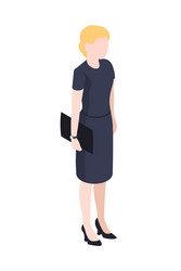 isometric businesswoman icon vector