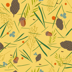 pattern with the image of forest cones fir vector image