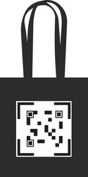qr code on the bag with handles image vector image