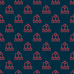 red line folder tree icon isolated seamless vector image
