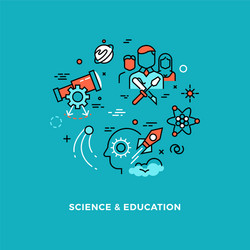 Research science and education mind development vector