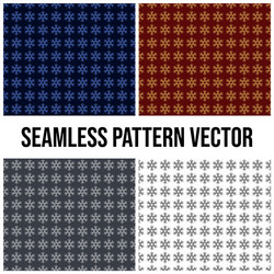 Snowflake seamless pattern with 4 color vector