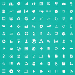 100 big data database icons vector image