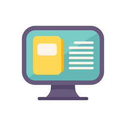 computer displaying digital book for e learning vector image
