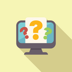 computer showing question marks on screen vector image