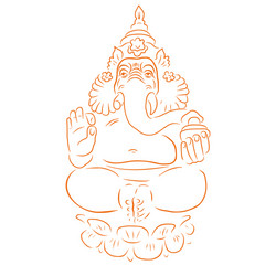 ganapati meditation in lotus pose Vector Image
