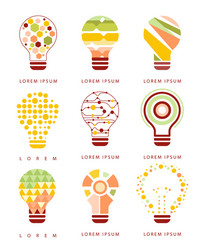 idea bulb different geometric abstract design vector image