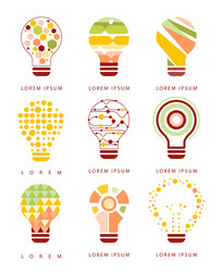 idea bulb different geometric abstract design vector