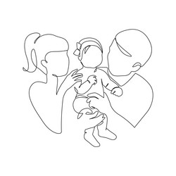 Mother and father smiling at their baby doodle Vector Image